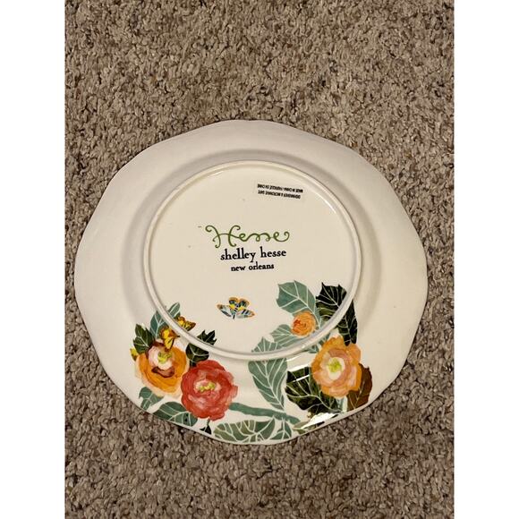 Watercolor Petals by Anthropologie Salad Plate Shelley Hesse Lot of 2 - Picture 3 of 5